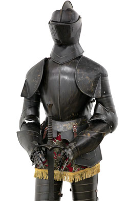 Ritter Ritterrüstung mit Schwert Harnisch ca 103cm dunkle Version